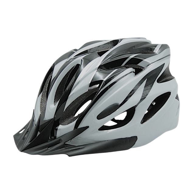 Вело шолом "TK Sport" 074 (56 см) з мигалкою, біло-чорний фото westvelo.com