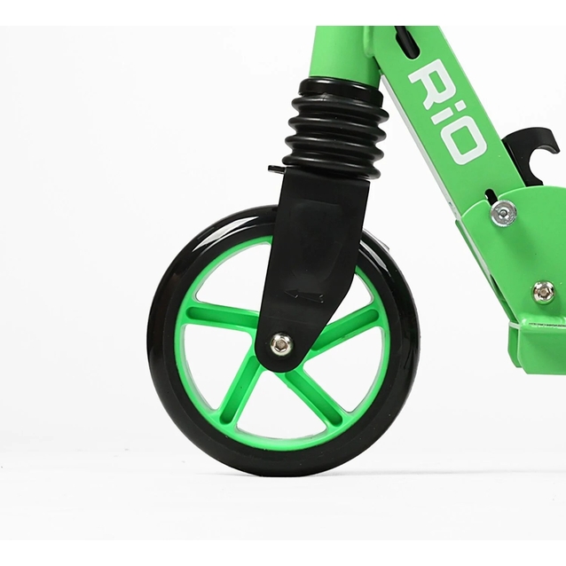 Самокат дитячий 2-х колісний, PU Best Scooter «RIO» R-15800 салатовий, Ø145mm, передній амортизатор, AL гальмо фото westvelo.com