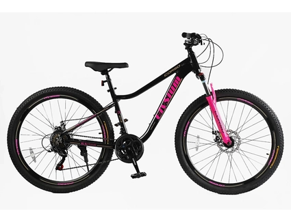 Велосипед 27.5 AL Corso «ELYSIUM» LS-27708 алюміній 15.5", (к-т SHIMANO) чорно-рожевий