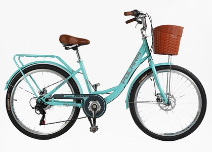 Міський велосипед 26 ST Corso «POLARIS» PS-63909 сталь 16,5", (к-т SHIMANO) блакитний (+к/к/б)