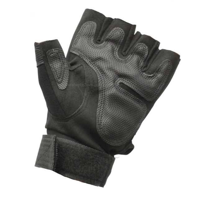 Рукавиці (тактичні) QAKLEY "3XL" чорні (з відкритими пальцями) фото westvelo.com