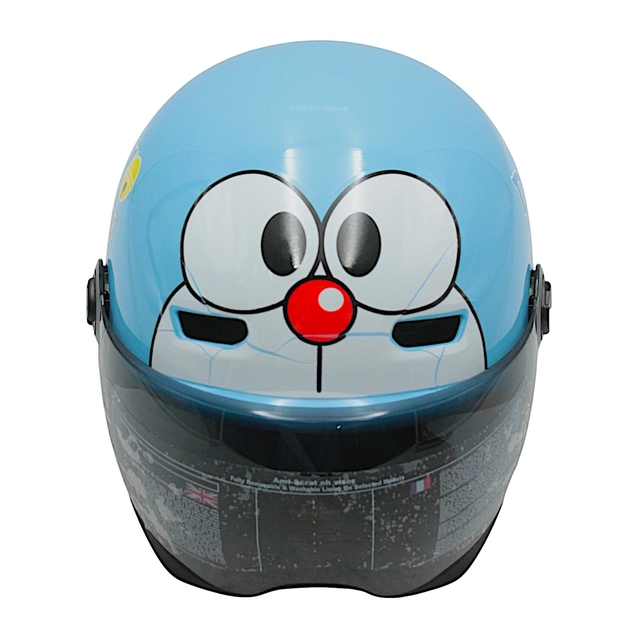 Мото шолом підлітковий, відкритий (M‑XL) "DAVID" 315A, синій глянцевий (ABS) фото westvelo.com