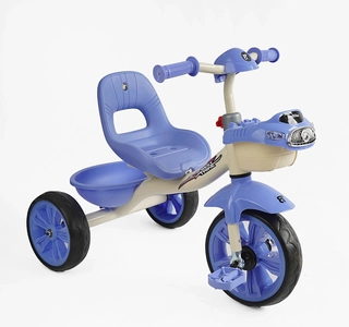 Дитячий велосипед 3-х колісний EVA (піна) Best Trike колеса 10-8, «Машинка» BS-60811 фіолетовий, сталева рама, УКР.ОЗВУЧУВАННЯ, кошик