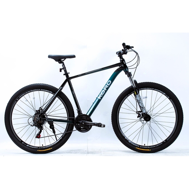 Велосипед 29 AL Corso «KORD» KD-29680 алюміній 21", (к-т SHIMANO) чорно-зелений фото westvelo.com