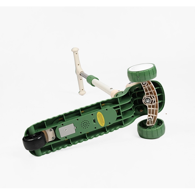 Самокат дитячий 3-х колісний Skyper TY-8911-23 зелений, колеса PU Ø125mm/40mm зі світлом, музика та підсвічування платформи, кермо складне фото westvelo.com