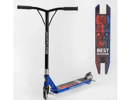 Самокат трюковий Best Scooter «ROBOT-1» 50352 синьо-червоний, HIC-система, пеги, AL диск та дека, колеса PU Ø110mm, ширина керма - 52 см, висота - 83 см