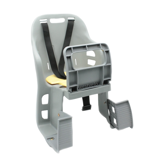 Крісло дитяче, пластик, на зад. багажник, "JLD" з м'ягкою підкладкою, сіре фото westvelo.com