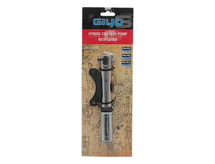 Насос вело GIYO Тайвань GM-45SL Al срібний, макс тиск 100 psi (presta+schrader+борт, лопатка) (AV/FV)