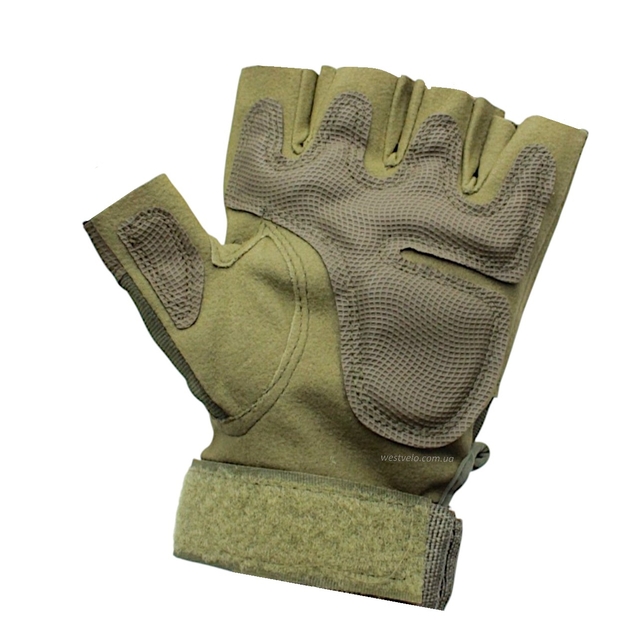 Рукавиці (тактичні) QAKLEY "2XL" хакі (з відкритими пальцями)