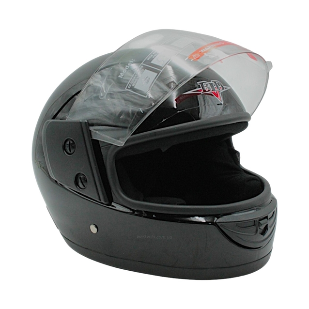 Мото шолом, закритий (L 59-60) BLD, чорний, глянець (825) фото westvelo.com