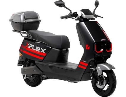 Електроскутер Corso «FLEX» FL-239072 двигун 1500W, акумулятор графеновий 72V 35Ah, чорно-червоний, колеса 10" + 1 ящик. акум