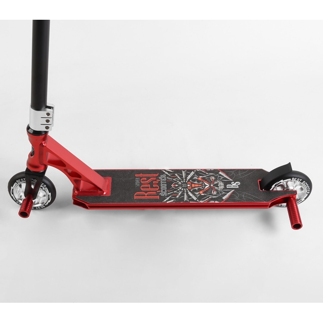 Самокат трюковий Best Scooter «SPIDER» 28536 червоний, HIC-система, пеги, AL диск та дека, колеса PU Ø110mm, ширина керма - 60 см фото westvelo.com