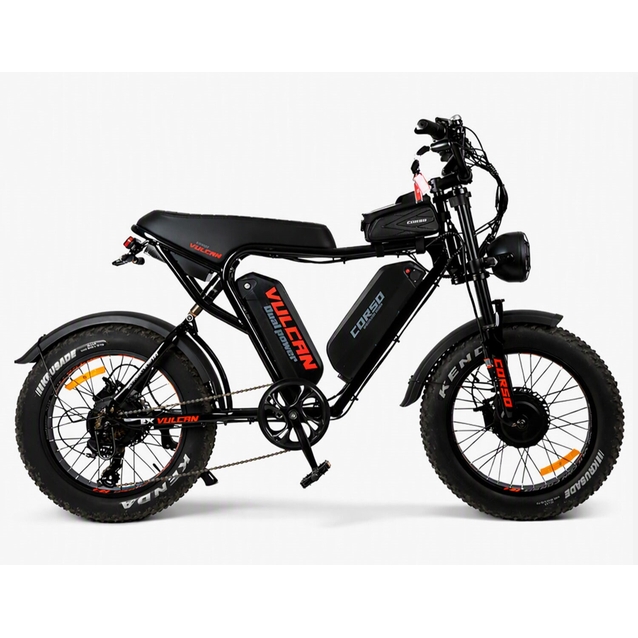 Електрофетбайк 20 ST Corso «VULCAN» L-70740-280 сталь, двигун 2х1000W, акумулятор 2х48V 18Ah літієвий, (к-т SHIMANO) чорний фото westvelo.com