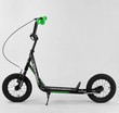 Самокат дитячий 2-х колісний, надувні колеса 12 Corso JT 01019 чорно-салатовий, ручне переднє гальмо фото westvelo.com