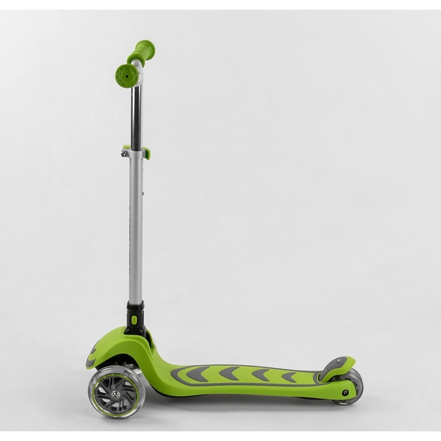 Самокат дитячий 3-х колісний, Best Scooter Y-00436 салатовий, колеса PU Ø120mm/80mm зі світлом, складне AL кермо фото westvelo.com