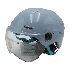 Мото шолом, відкритий (M-XL) "DAVID" D316, синій глянцевий (ABS)