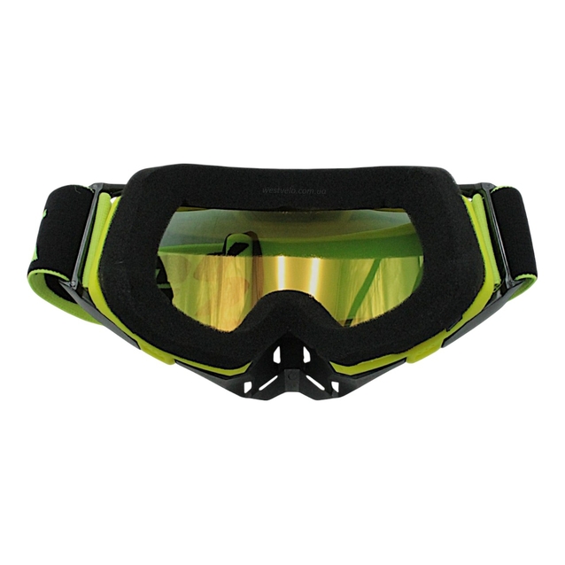 Мото окуляри Кросс-ендуро 100% 260-19, чорно-жовті, дзеркальний візор (class B) фото westvelo.com