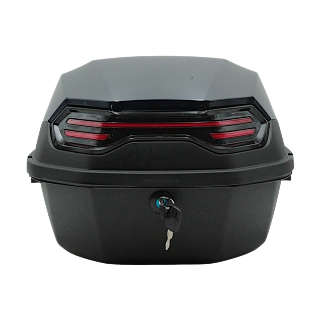 Кофр (багажник) для мотоцикла задній ROBIK 48 (400х400х280) 45L темно-синій з катафотом фото westvelo.com