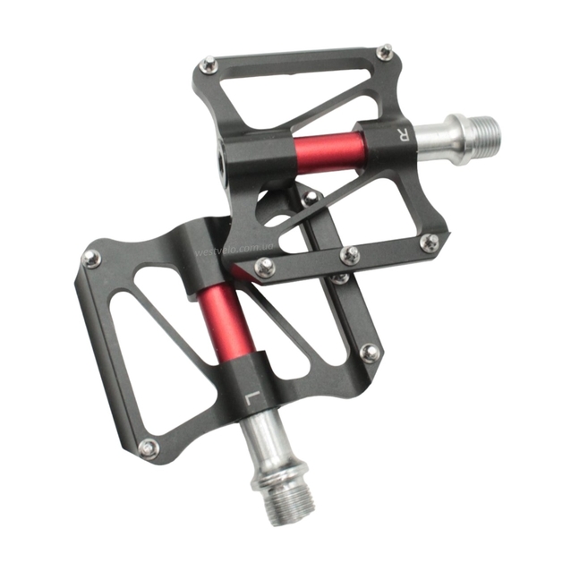 Педалі алюміній проми Crosser K-3463, чорні з змінними шипами фото westvelo.com