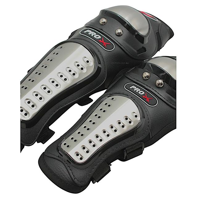 Мотозахист наколінники + налокітники "PRO X" P01, сталь, хром фото westvelo.com
