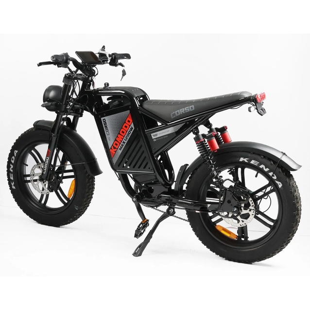Електрофетбайк 20 ST Corso «KOMODO MAX» KM-73100 сталь, двигун 1200W, акумулятор 60V 21Ah літієвий, (к-т SHIMANO) чорно-помаранчевий, литі колеса фото westvelo.com