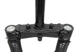 Вилка 12 аморт. різьб. Ø32.2mm. 25.8mm. під дискові гальма з отвором для фіксації керма, для електромопеда, L-385mm р.з L-43mm. SPECIAL / BlackFury фото westvelo.com