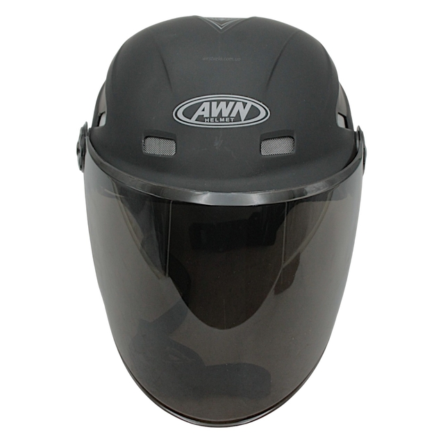 Мото шолом, відкритий (56-62см) AWN (144), чорний матовий, регулятор розміру (мото/вело/самокат) фото westvelo.com