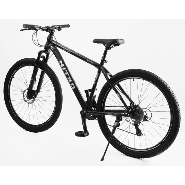 Велосипед 29 ST Corso «NEW-NITRO» NT-68046 сталь 19", (к-т SUNRUN) чорно-сірий фото westvelo.com