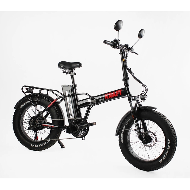 Електрофетбайк 20 ST Corso «KRAFT» KR-31007 сталь, двигун 500W, акумулятор 48V 15Ah літієвий, (к-т SHIMANO) чорно-червоний (1) фото westvelo.com