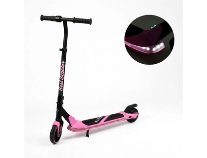 Електросамокат підлітковий Best Scooter 92434 двигун 150W, акумулятор літієвий 21.6V 2.6Ah, рожевий з підсвічуванням платформи, колеса 6"