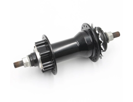 Втулка задня, (AL) X17, SINGLE SPEED (14T), під вісь 10мм, пром підшипник, диск гальма 6 болтів, гайка, чорна (14Gx32H)