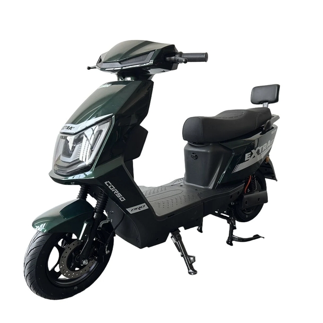 Електроскутер Corso «EXTRA» XT-126182, двигун 1200W, акумулятор 64V 30Ah літій-залізо-фосфатний, зелений, колеса 10" фото westvelo.com