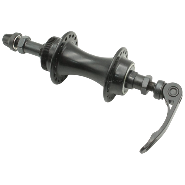 Втулка мтв задня, алюмінієва з ексцентриком, чорна фото westvelo.com