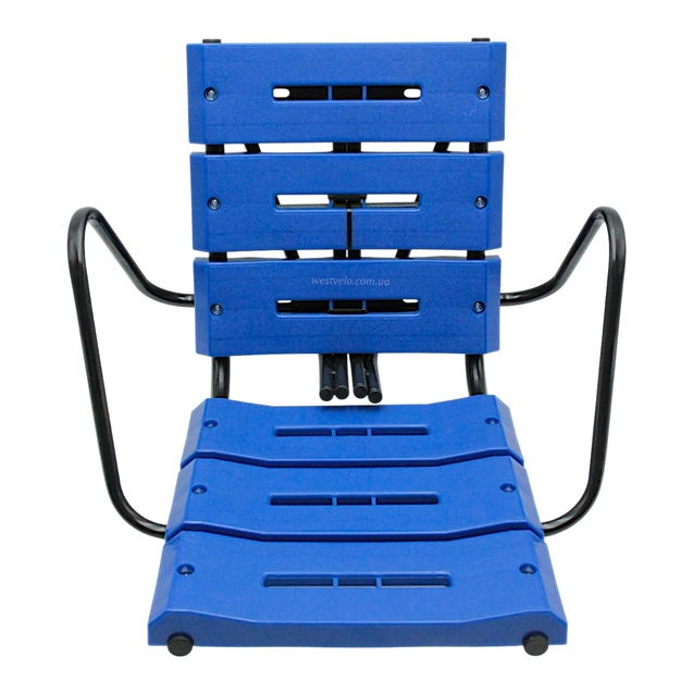 Крісло дитяче метал. на зад. багажник, "Лавочка" посилене, синє фото westvelo.com