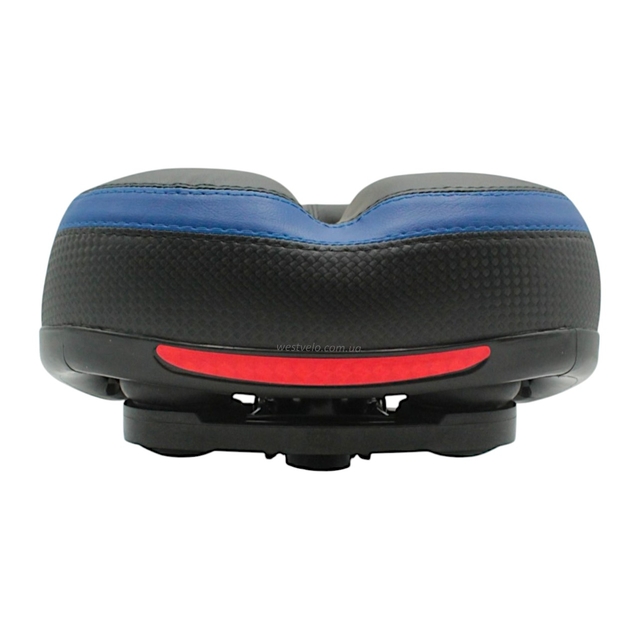 Сідло на демпферах з отвором № 19, чорно-синє з катафотом (128) фото westvelo.com