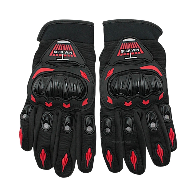 Мото рукавиці (XL) "MP-1" SEK WIN, чорно-червоні фото westvelo.com