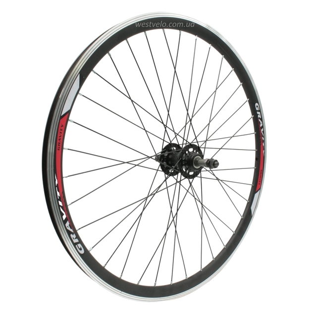 Колесо 26 зад, обід 2-ний чорний, втулка ST. SHUNFENG, диск 6 болтів, чорна спиця фото westvelo.com