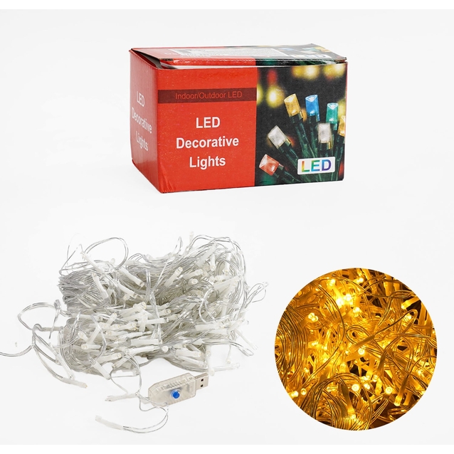 Гірлянда-штора 6.2 м, жовте світло, від USB, 8 режимів (C 61484-15 Y) фото westvelo.com