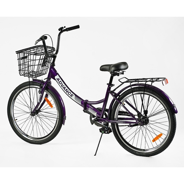Міський велосипед 24 ST Corso «ADVANCE» AD-24198 (складна рама) сталь 14", фіолетовий (+к/к/б) фото westvelo.com