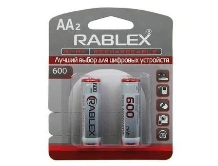 Батарейки акумуляторні Rablex HR06 600mAh АА (2шт.)
