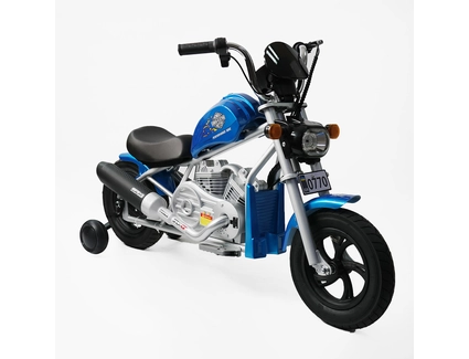 Електромотоцикл Corso H-17869 двигун 160W, акумулятор 24V 5Ah свинцево-кислотний, синій, Bluetooth, звук двигуна, колеса 12"