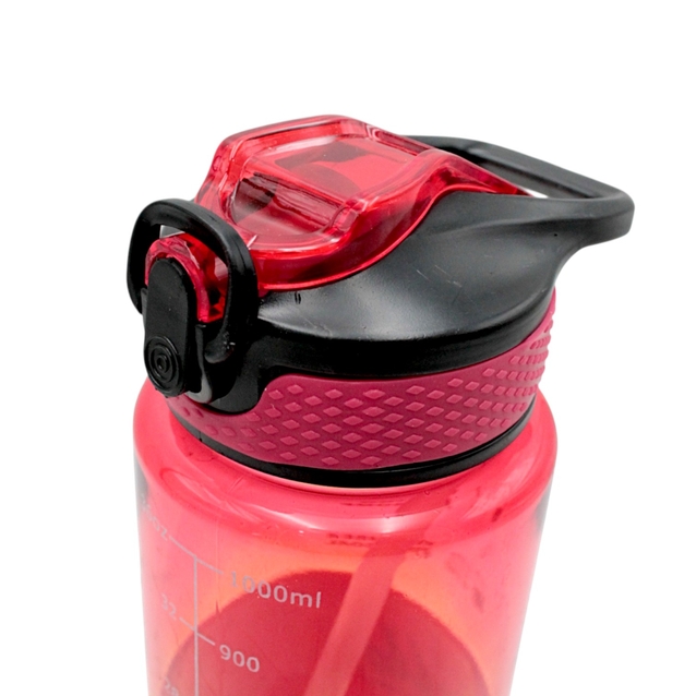 Фляга 1000 ml харч.пластик HELLO (ремінець з трубкою) мікс кольорів фото westvelo.com
