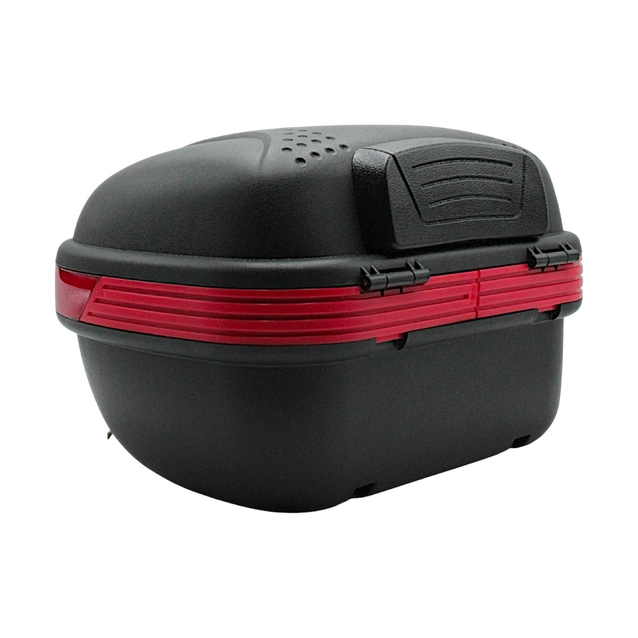 Кофр (багажник) для мотоцикла задній LIPAI 668 (456х402х291) 28L чорно-червоний, з катафотом, швидко з'ємний фото westvelo.com