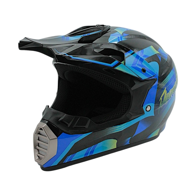 Шолом, закритий крос/ендуро (XXL 63-64) IBK 126,FLAGMASTER синій, глянцевий фото westvelo.com