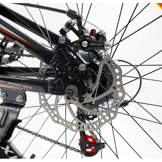 Велосипед 24 AL Corso «FENIX» FX-24761/FX-24716 алюміній 11", (к-т Saiguan) чорно-помаранчевий фото westvelo.com