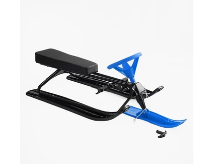 Санки з кермом (снігокат) Skyper сталевий, кругле кермо, синій