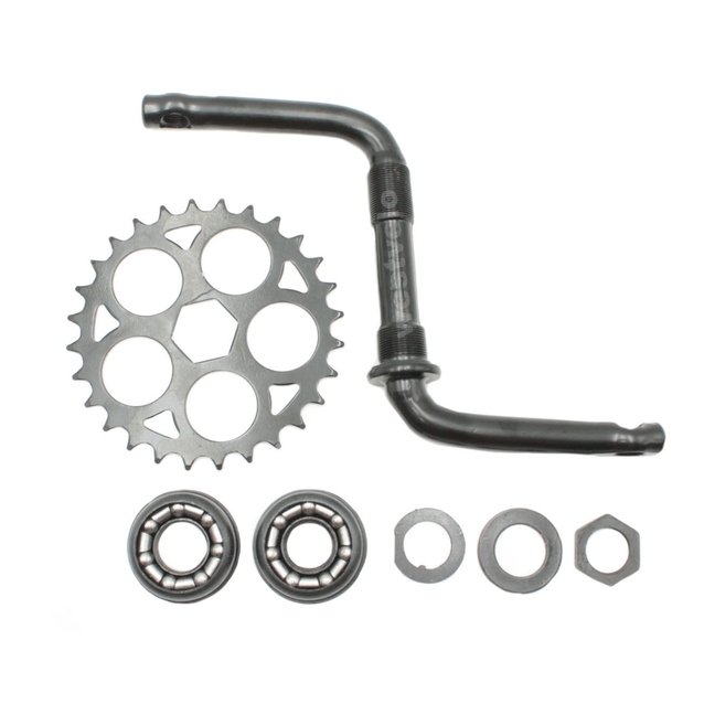 Система шатунів дитяча "20" 32Т, чорна, шатун L-125мм, (віночки 7шар.+чашки,конуси) фото westvelo.com