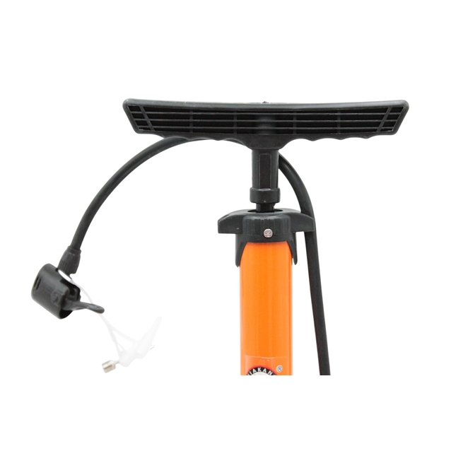 Насос авто сталевий HAND pump, (608) помаранчевий, 2-ний наконечник (AV/FV) фото westvelo.com