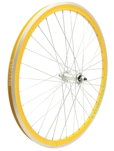 Колесо 26 перед, обід 2-ний жовтий, втулка AL на віночках
