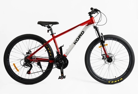 Велосипед 26 AL Corso «KORD» KD-90360 алюміній 15", (к-т SHIMANO) червоно-срібний